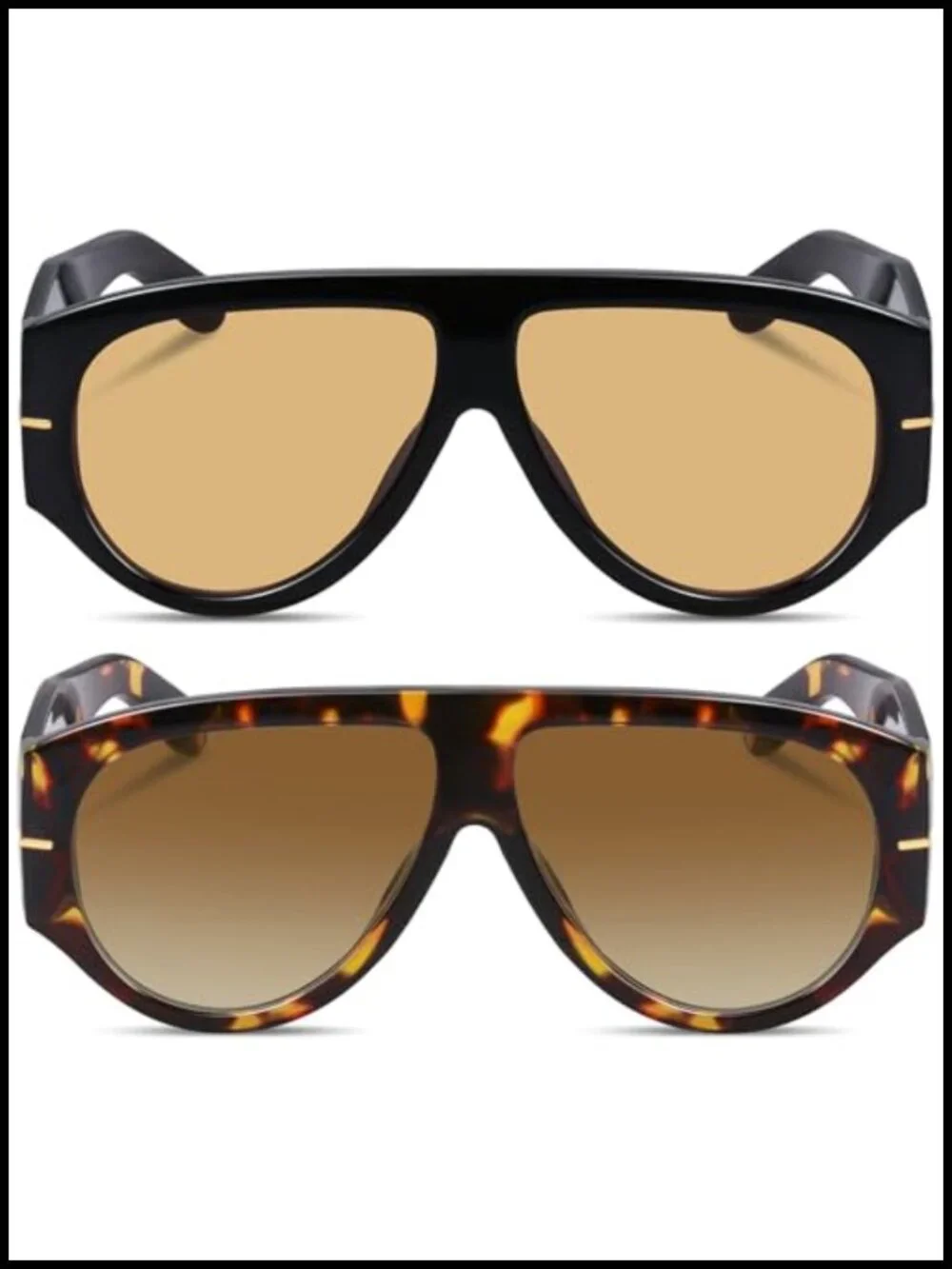 Oversized Aviator Sunglasses Women Men 70s Retro UV400